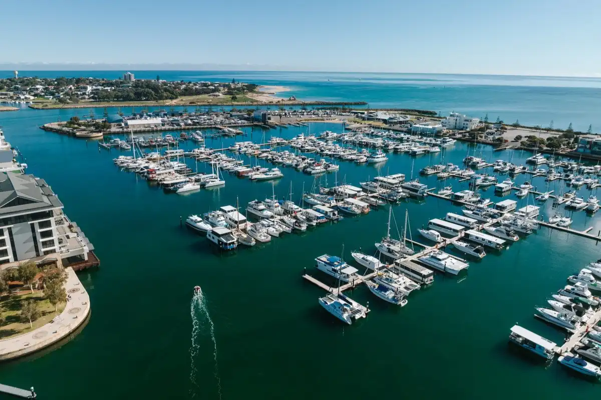 Aerial of Mandurah marina 